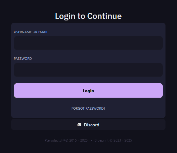 Pterodactyl Panel Dashboard